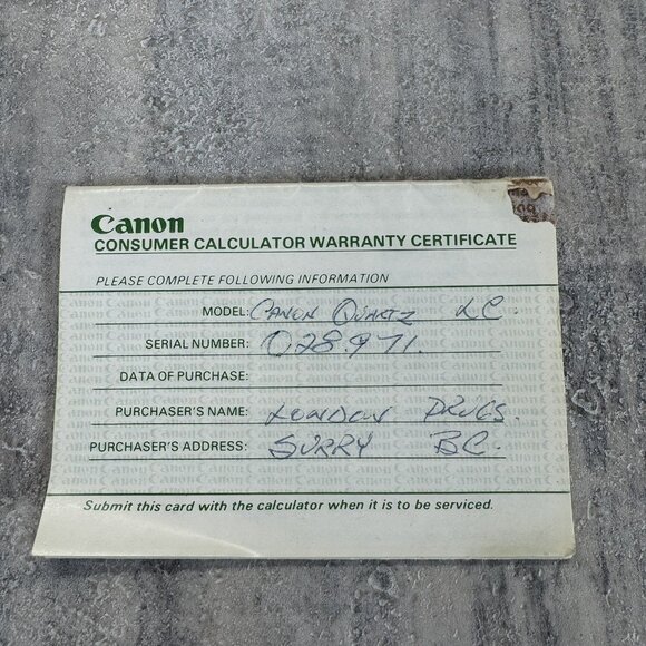 CANON Palmtronic LC-6T Pocket Calculator Quartz LCD Japan RARE Working - Picture 10 of 13